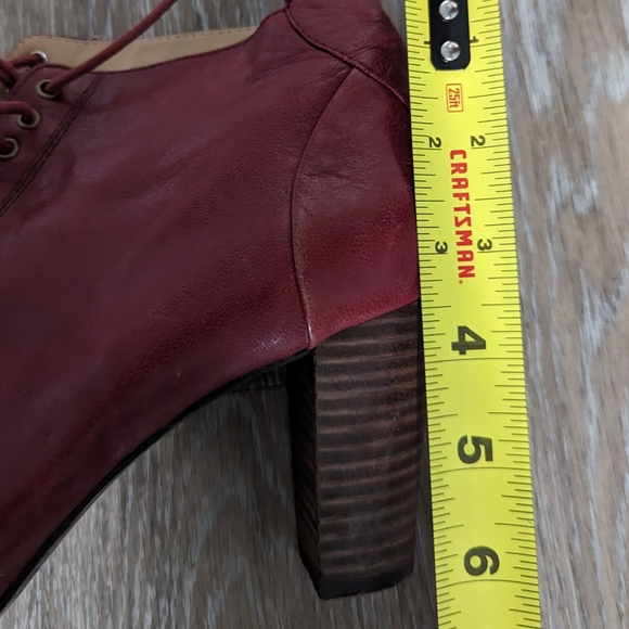 Nine West burgundy leather lace booties - Picture 5 of 5